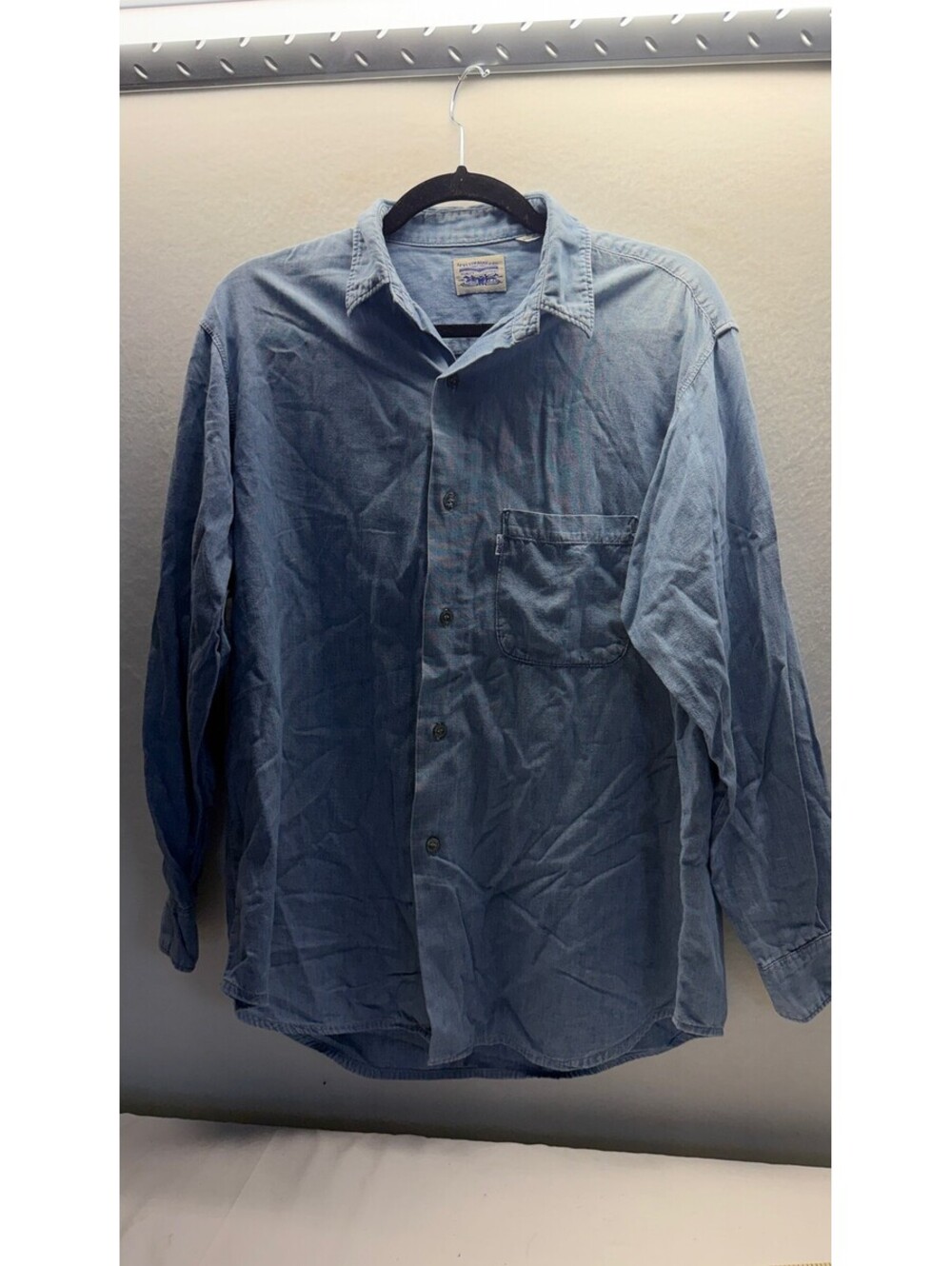 Levi's Men's Long Sleeve Button Down Shirt Blue Size Medium E-3